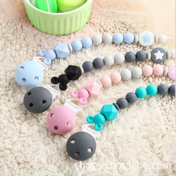 Silicone Pacifier Clip Soother Chain Chewable Exercise Teeth